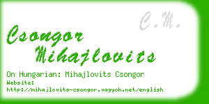 csongor mihajlovits business card